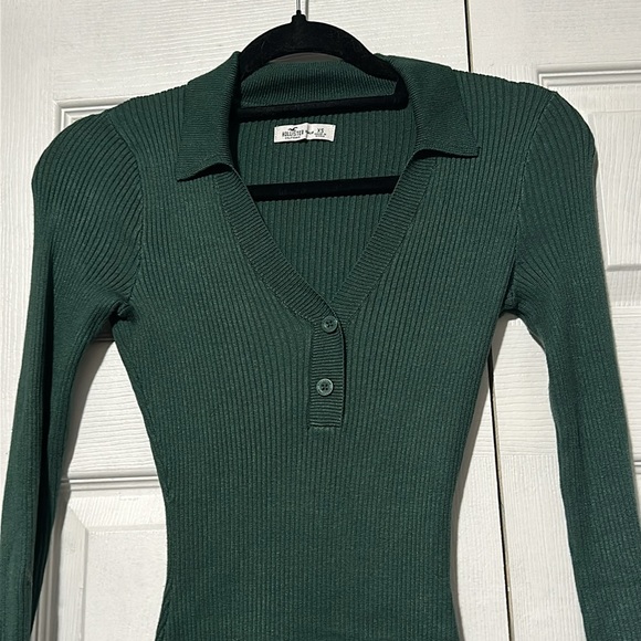 Long Sleeve Green Mini Dress - Picture 3 of 4